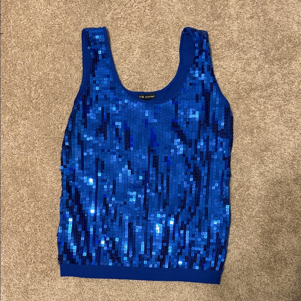 Dazzling Blue Sequin Tank Top